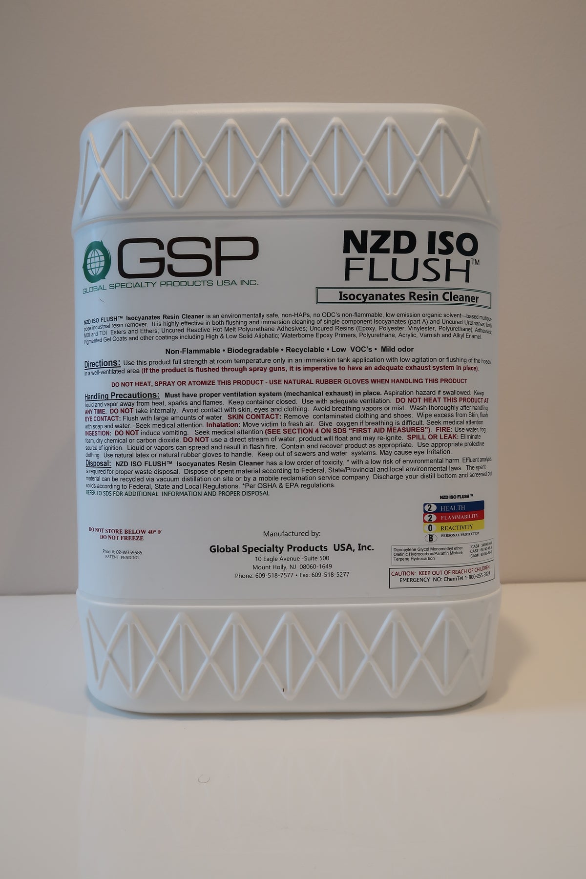 NZD ISO FLUSH™ 5 Gal. Isocyanate Cleaner & Neutrilizer.